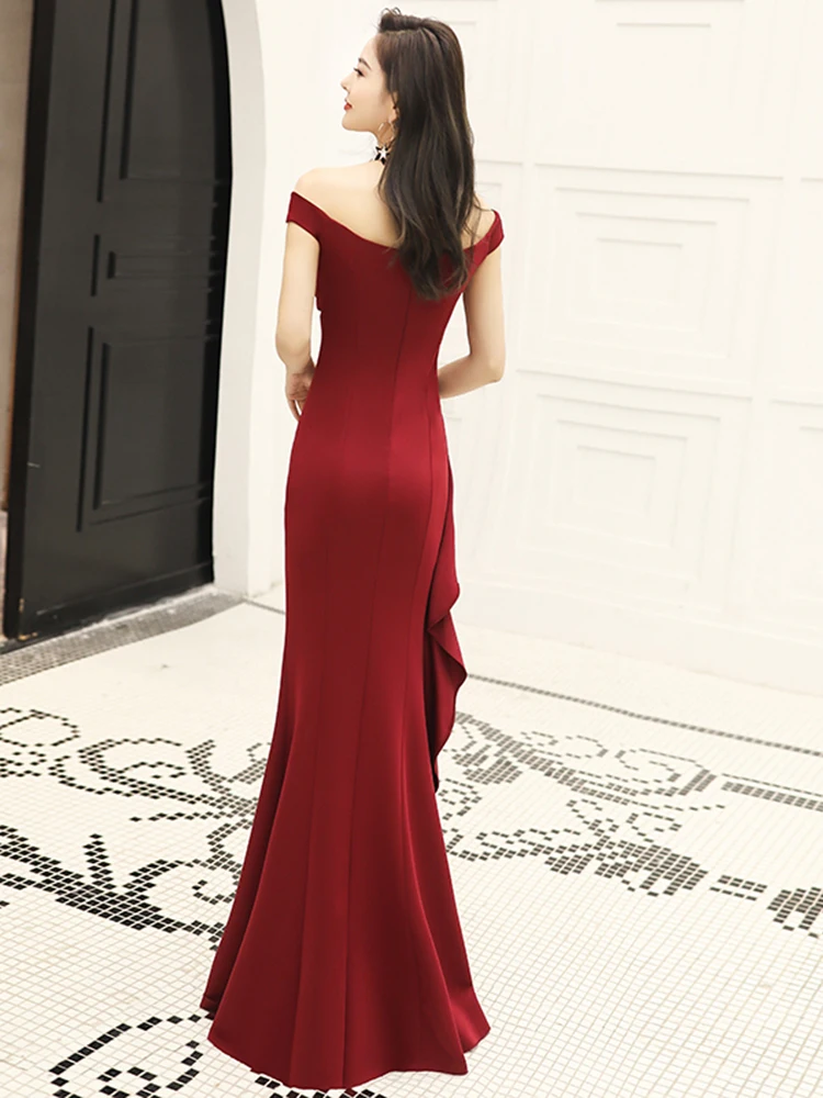 

Evening Dress Off Shoulder Side Split Mermaid Dresses Woman Party Night Mermaid Long Prom Robe De Soiree Sexy Vestido De Noche