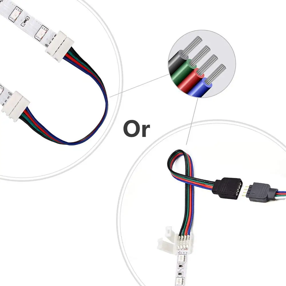 35 шт. светодиодные ленты Разъем 5050 RGB 4-контактный полосы света мужской женский