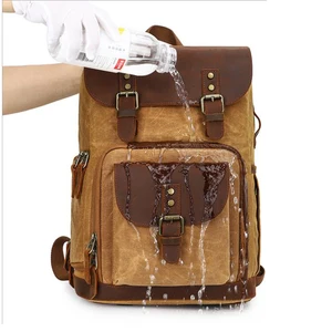 batik canvascrazy horse leather waterproof camera bag outdoor wear resistant large camera photo backpack for nikon canon sony free global shipping