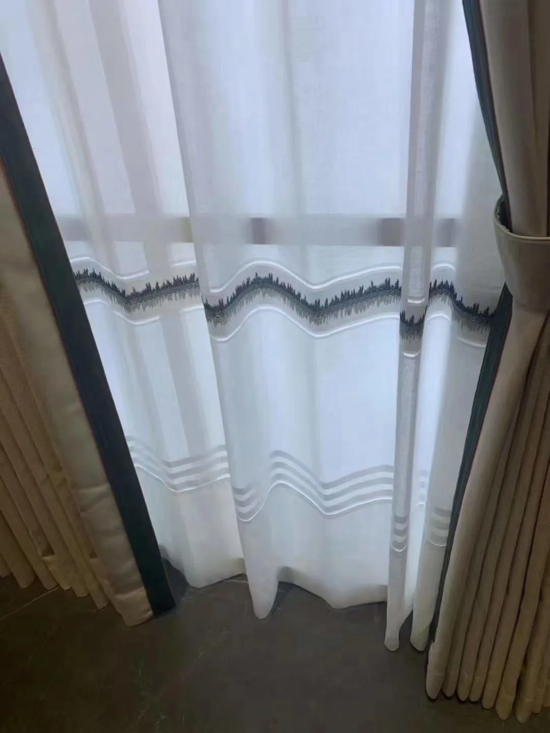 

American Quality Splicing White Sheer Curtain With Ribbon Bedroom Window Screens Tulle Curtain Solid Voile Blind For Living Room