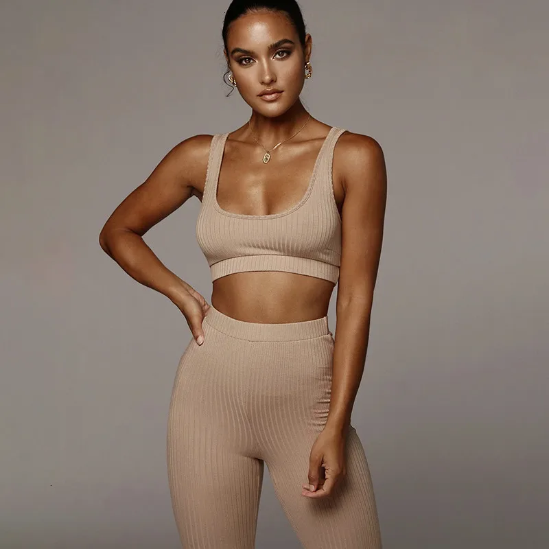 CAUSEY Повседневный трикотажный комплект из двух предметов Майка без бретелек топ и