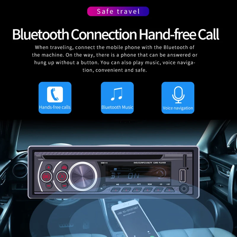 Автомагнитола ISINBOX 1 Din Автомобильный MP3-плеер Bluetooth CD VCD DVD AUX USB FM головное