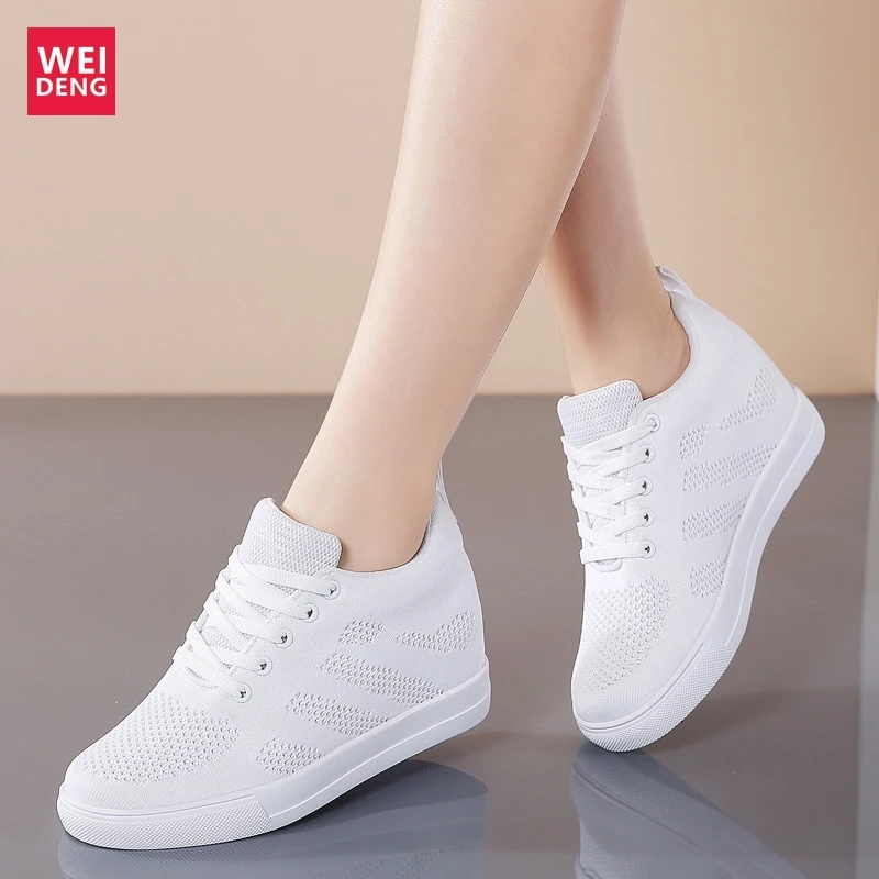 

Weideng натуральной кожа Внутренние Мокасины Держите Теплый Casual с мехом белых туфель зима женщины ходьба Flats Удобный мягкий свет