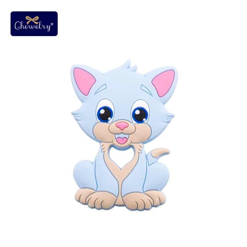 Canda Blue Cat BPA Бесплатно Детские Прорезыватели детские товары Детские Силиконовые Прорезыватели для зубов с белкой прорезиненное Силиконовое ожерелье для прорезывания зубов детские бусины - Цвет: Canda Blue Cat
