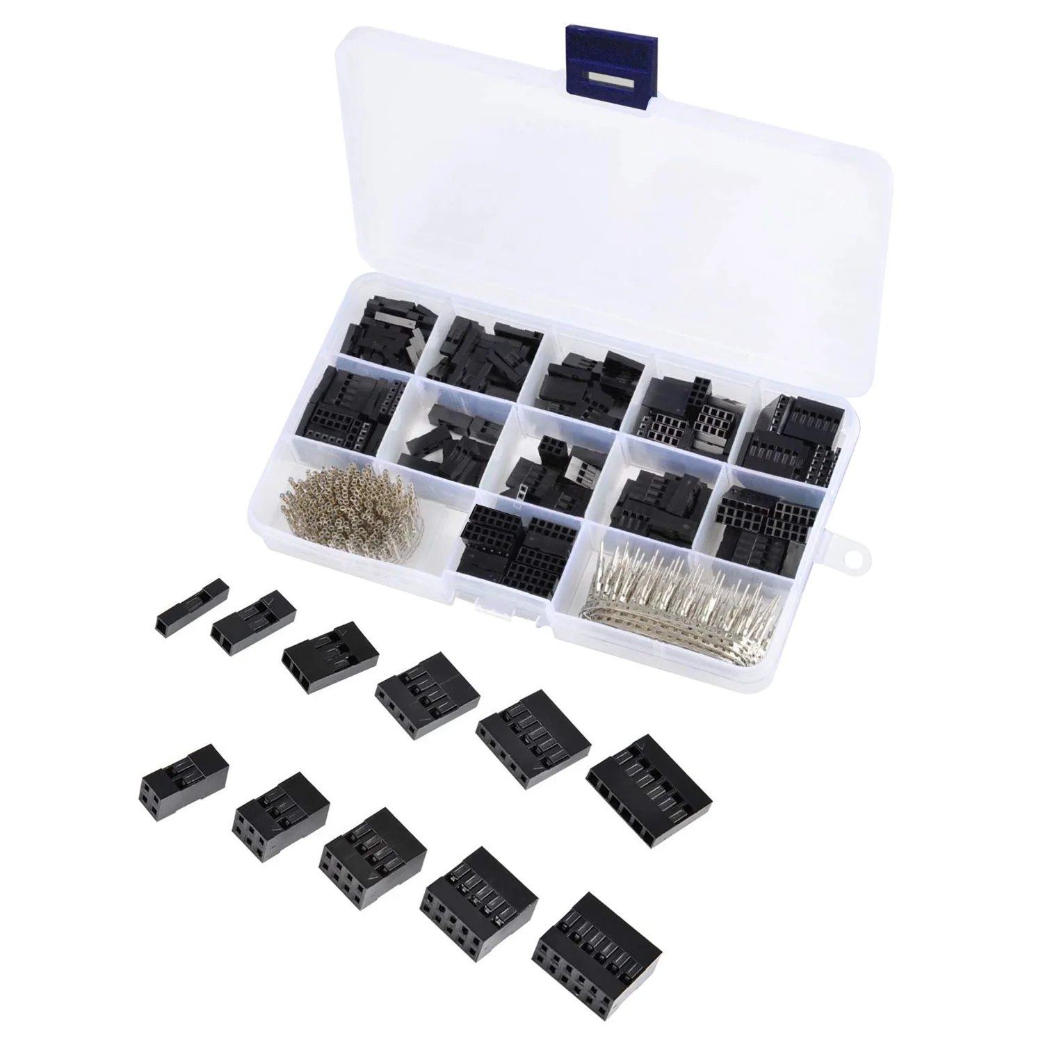 

310PCS 1PIN/2PIN/3PIN/4/PIN/5/6/8/PIN DuPont head shell kit 2.54mm wire Jumper Housing Connector male & female Terminal crimp