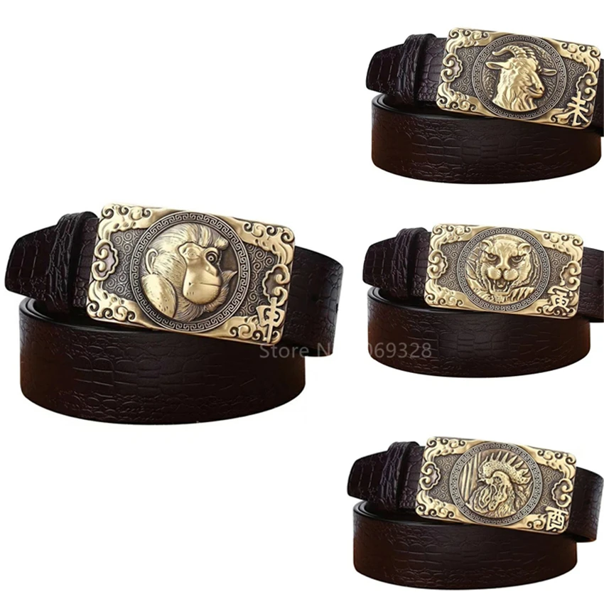 

10colors Men Medieval Viking Pirate Male Copper Head Fancy Animal Carved Renaissance Retro Carnival Party Knight Leather Belt