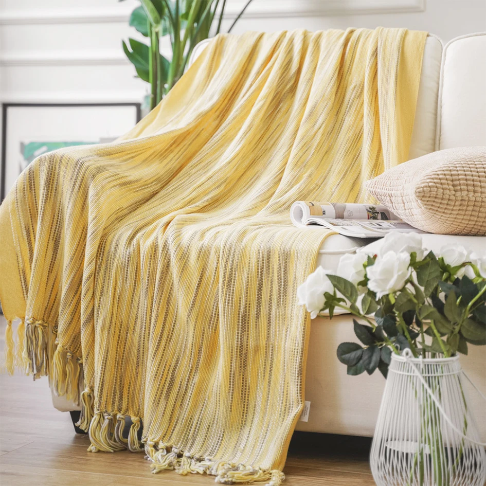 Battilo 100% акриловое вязаное одеяло супермягкая клетка с кисточкой домашнее