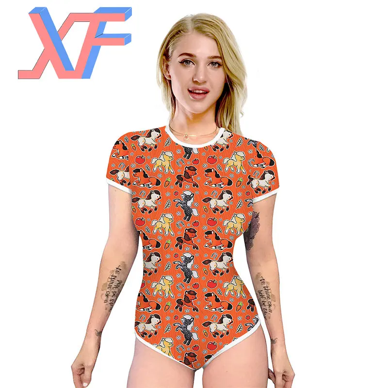 

2021 New Arrival Age Play DDLG Bodysuit Romper Open Snap Crotch Pajama Sexy Jumpsuit Adult Baby Diaper Lover ABDL Onesie