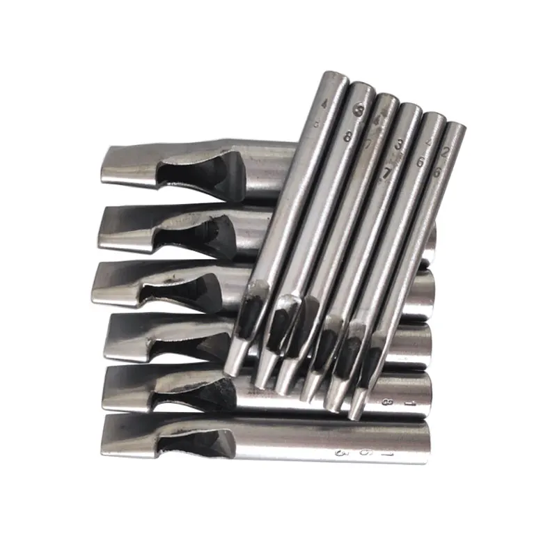 Перфоратор для кожи овальной формы серебристый металлический перфоратор