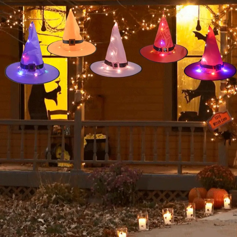 5 шт./компл. украшение на Хэллоуин наружные подвесные светящиеся колпачки ведьмы