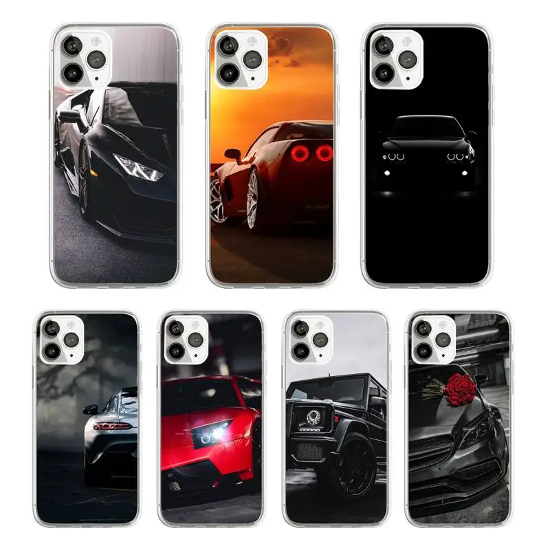 

Sports Cars Male Men Phone Case Transparent soft For iphone 12 11 13 7 8 6 s plus x xs xr pro max mini