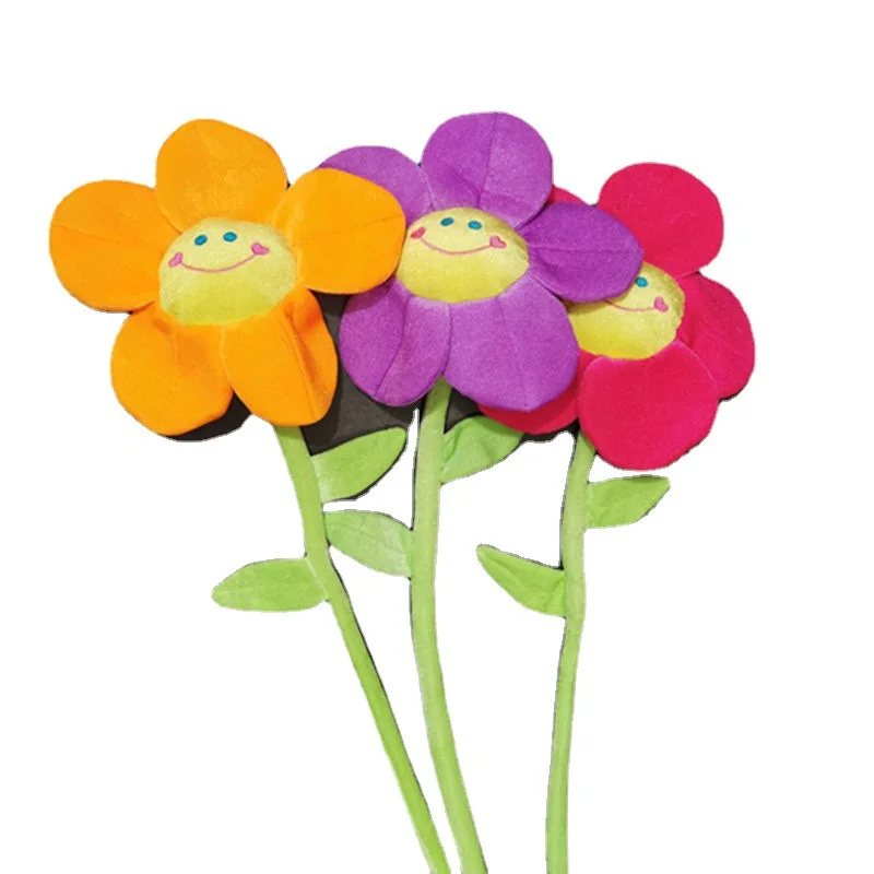 

90-30cm Real Life Plush Cartoon Sun Flower Rose Flower Plush Toys for Children for Home Decoration PP Cotton Plant Plush Toy