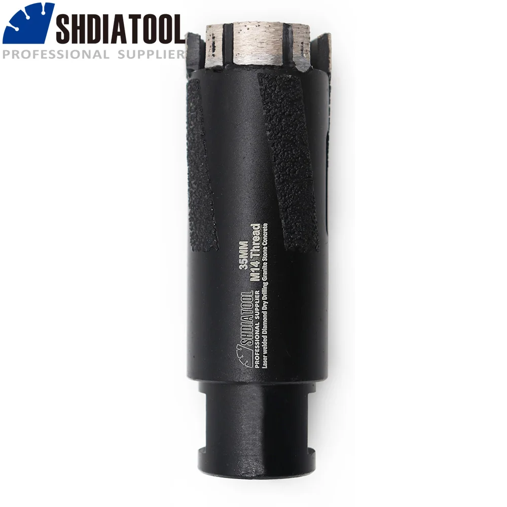 SHDIATOOL 2pcs Laser Welded Diameter 35mm Diamond Dry Drilling Core Bits With Side Protection 5/8-11 Thread