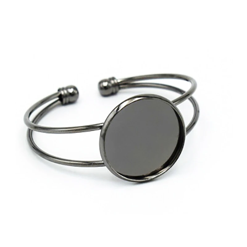 1pcs 20mm Bangle Bracelet Blank Base Tray Cabochon Cameo Bezel Setting DIY Jewelry Making Findings Silver/Gold/Bronze/Gun black | Украшения