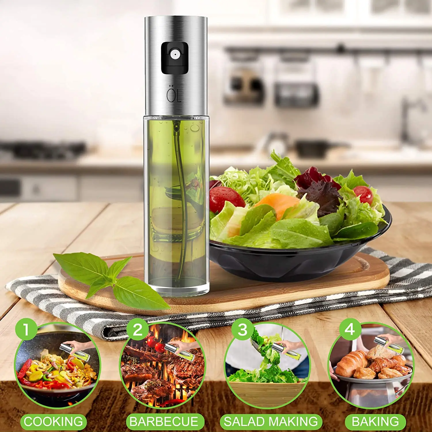 

Olive Oil Spray Bottle Portable Oil And Vinegar Distributor Cooking Barbecue Fitness Salad Steak Frying BBQ Baking Kitchen Tools