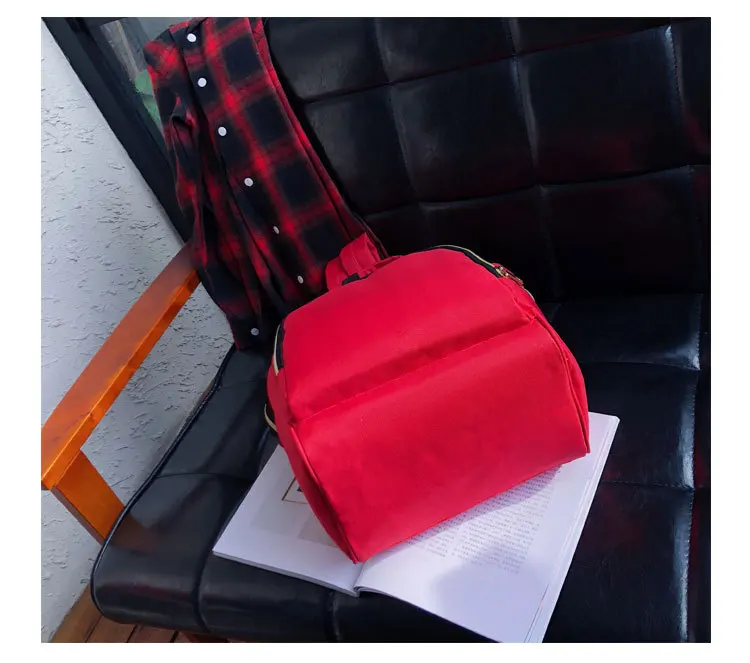 

Harajuku simple Waterproof Canvas Backpack Mommy bag women's Korean schoolbag ins super fire Backpack