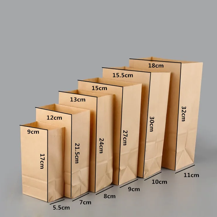 

50pcs/100pcs Wholesale Kraft paper bags food packaging bags baking packaging takeaway bag bread packaging paper bag