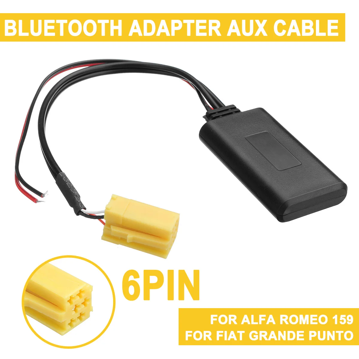 

Car Stereo Mini Iso 6 Pin bluetooth Module Music Adapter for Alfa Romeo 159 for Fiat Grande Punto Aux Audio Cable