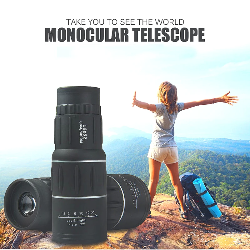 

High Clarity Telescope 16x52 HD Waterproof Optical Night Vision Zoom Monocular Outdoor Military Binoculars For Travel Hunting