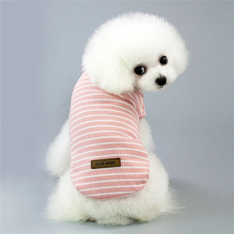 

Summer Pet Dog Clothes Cotton Striped Vest T Shirt Dog Clothing for Dogs Puppy Outfit Shirt Small Pet Chihuahua Clothes