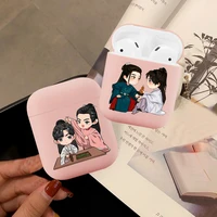 word of honor tv shan he ling cartoon pink matte airpod case for apple airpods 1 2 cover wireless bluetooth earphone coque funda
