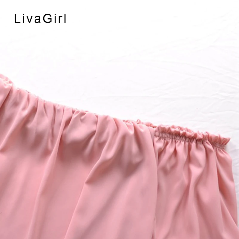 Сексуальная розовая блуза с вырезом лодочкой повседневные свободные шифоновые
