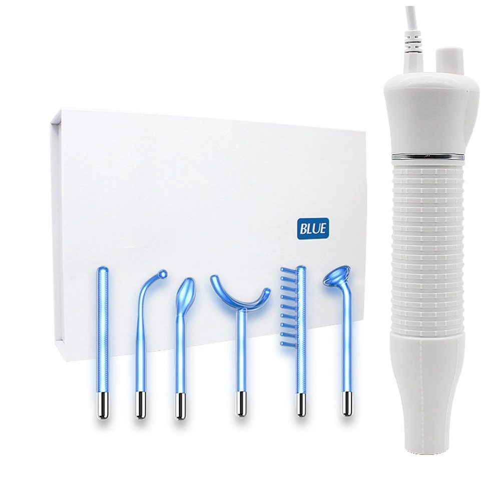 

6 In 1 High Frequency Electrode Wand Electrotherapy Glass Tube Beauty Device Acne Spot Remover Products Anti Wrinkle Face Clean