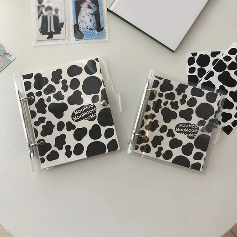 

Loose-leaf Cow Pattern Photo Album Mini Picture Case Transparent Photo Album Storage Collect Book Photocard Holder Scrapbooking