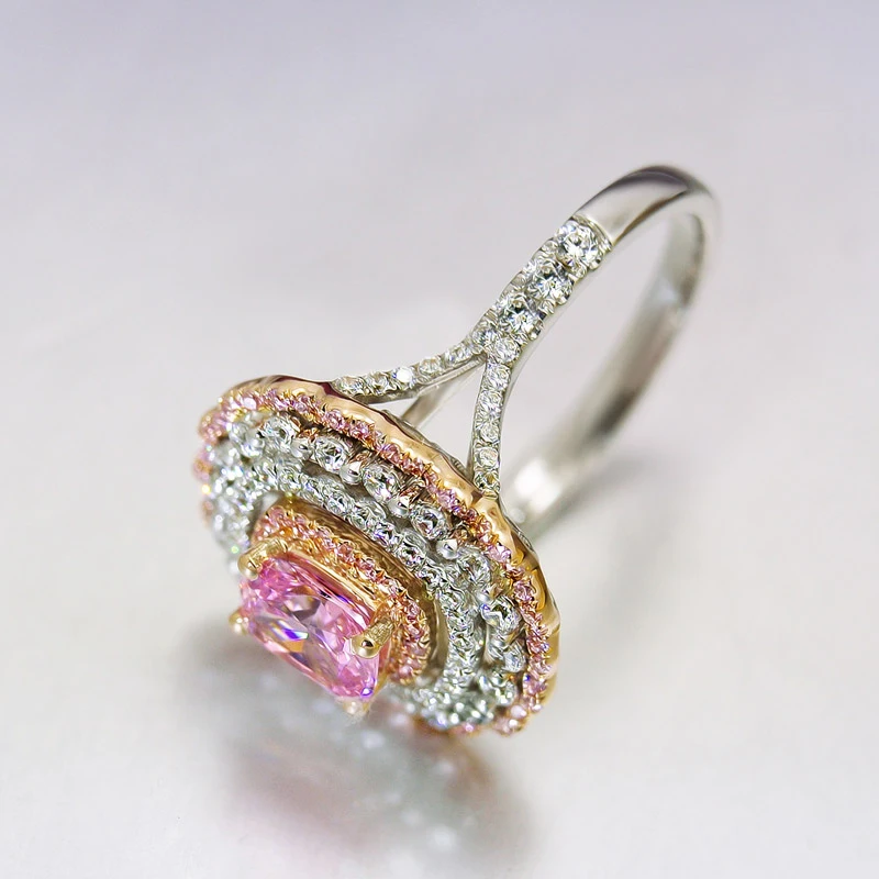 Новинка 2020 Роскошные ювелирные изделия Платиновое женское белое и розовое