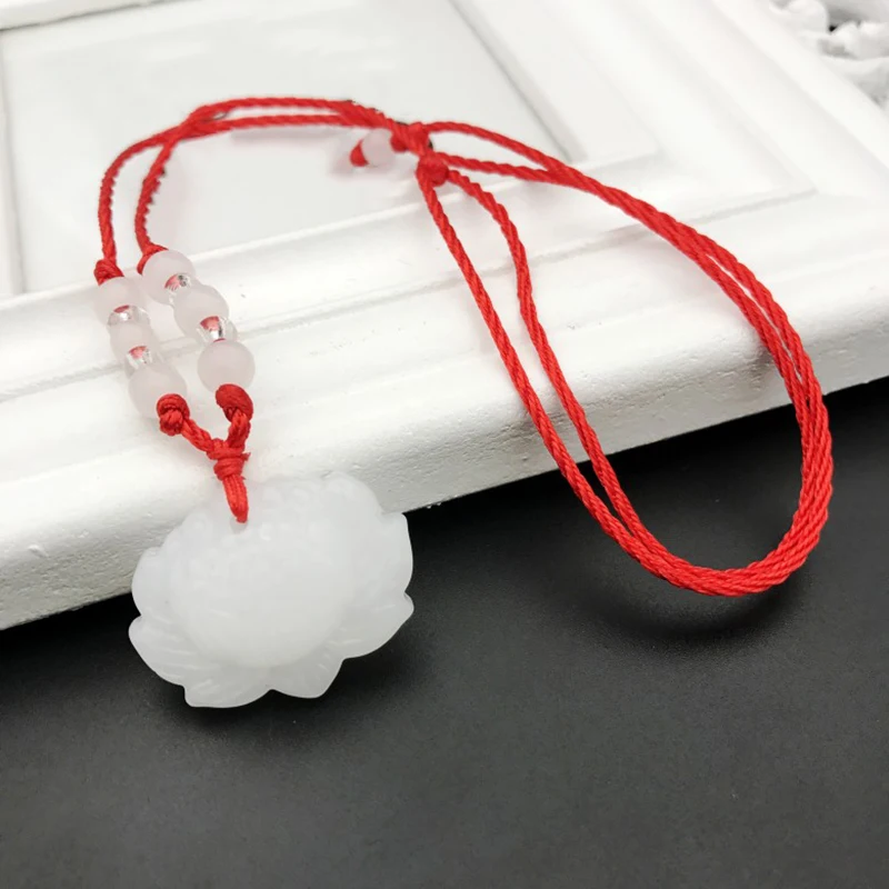 Кулон в виде цветка лотоса красная веревочная цепь для мужчин и женщин |