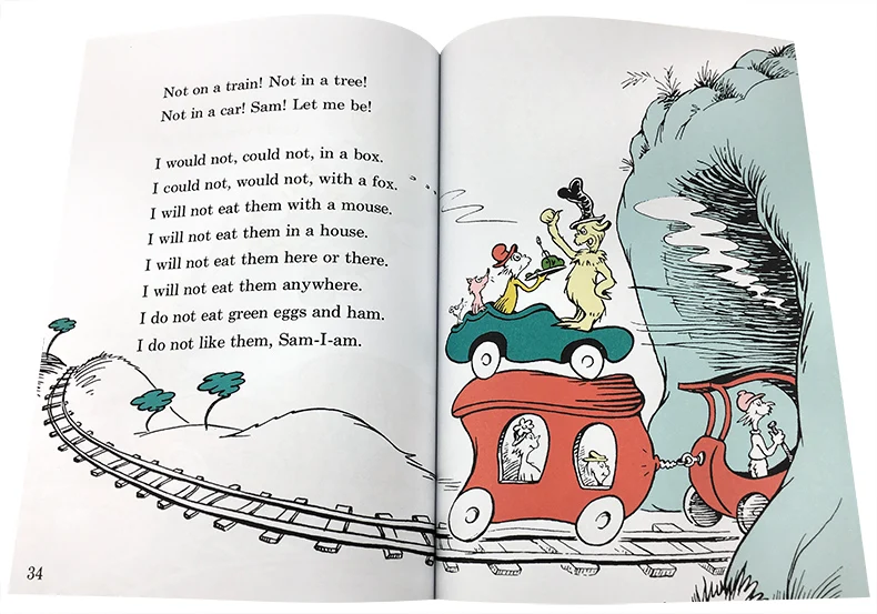 Детские развивающие игрушки Dr.Seuss с зелеными яйцами и ветчиной английские книги