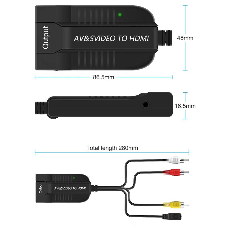 Преобразователь CVBS AV SVIDEO-HDMI 1080P преобразователь видео HDMI мультимедийный