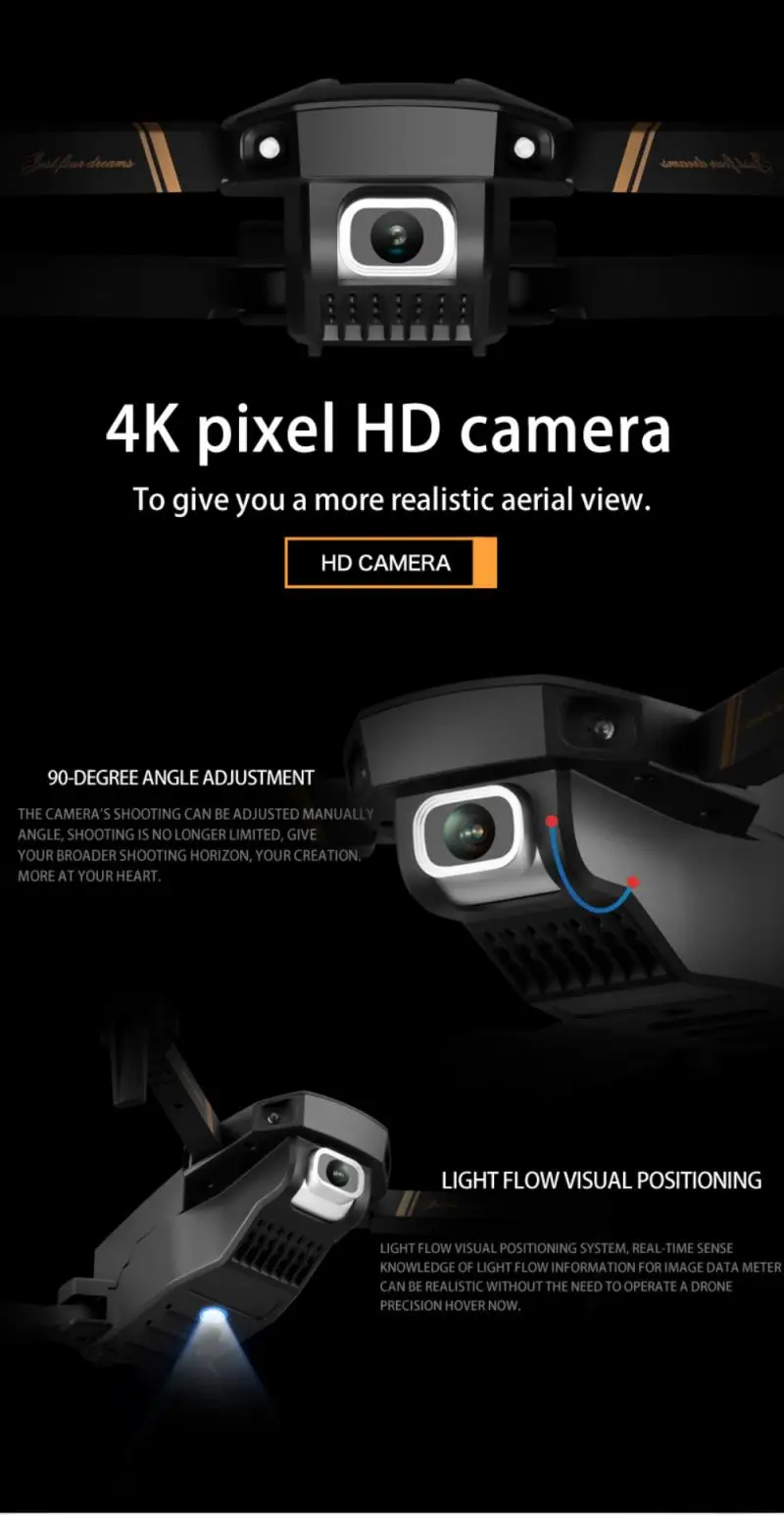 Дрон V4 RC 4k HD с широкоугольной камерой Wi-Fi FPV 4K/1080P | Электроника