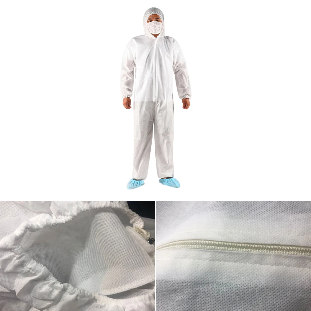 Одноразовые комбинезоны с пылью и капюшоном нетканые пыленепроницаемые одежда