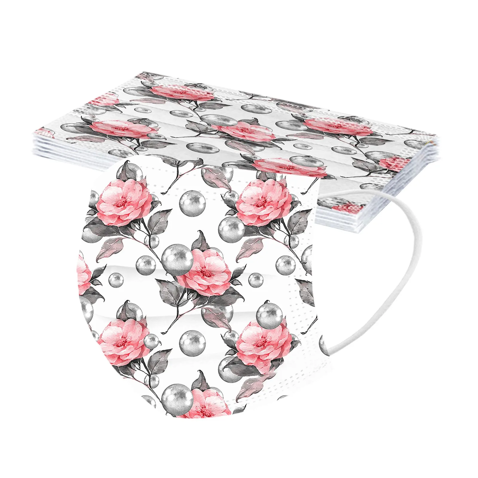 10pcs Adult Floral Printed Masks Mouth-muffle Disposable Flower Pattern Face mask 3 Layer Ply Meltblown Cloth Filter Facemask | Красота и