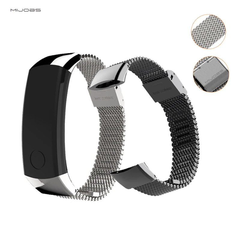Mijobs металлический ремешок для huawei Honor 3 Band Milanese аксессуары из нержавеющей стали ремешок для часов для huawei Watch