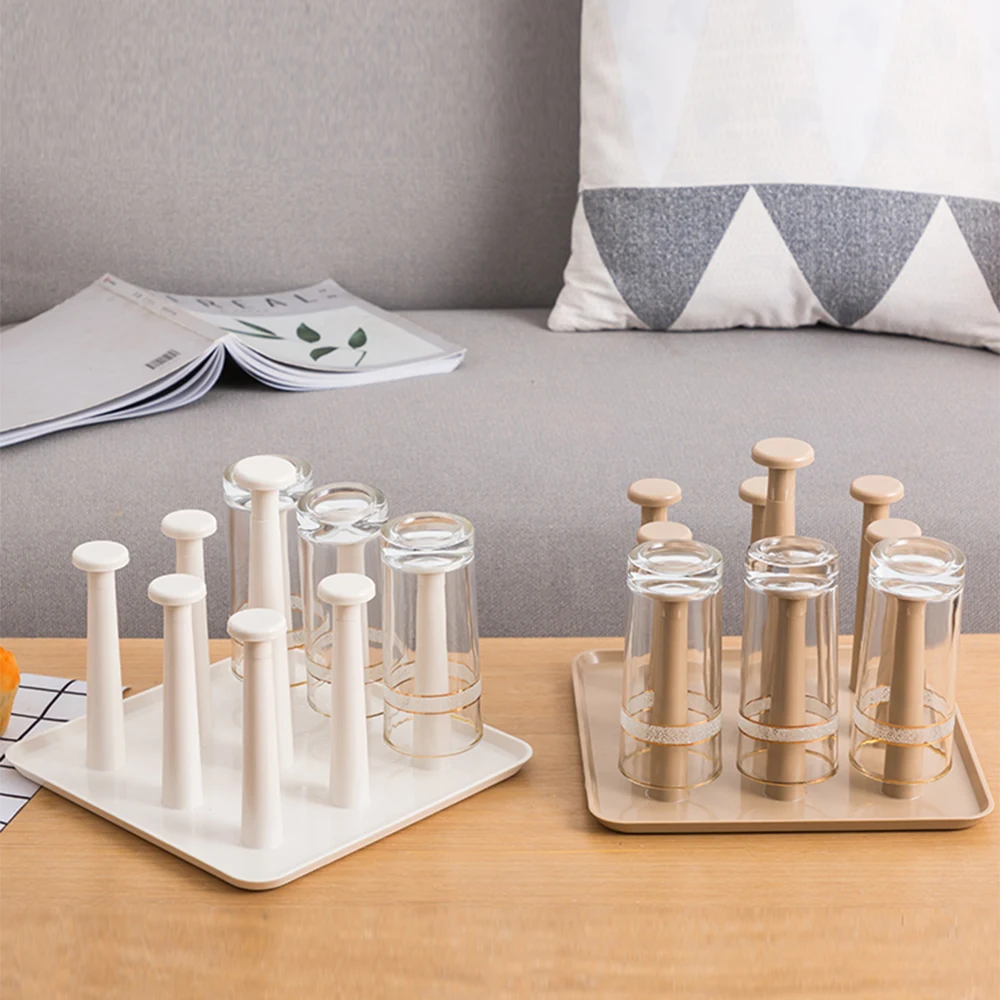 Стеллаж для хранения сушильных стаканов держатель кухонных с водой бытовой