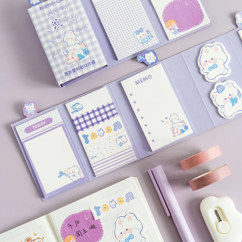 

240 листов, складывающиеся клейкие заметки в виде милого кролика и медведя