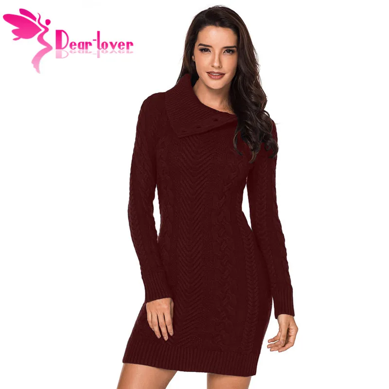 Уважаемый свитер для любимых женщин платье зима асимметричный воротник с