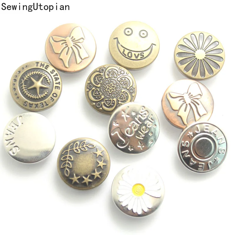 

Круглые металлические пуговицы в стиле ретро, для шитья, скрапбукинга, одежды для дома, замена одежды, аксессуары для рукоделия, декор 17 мм, 5 ...