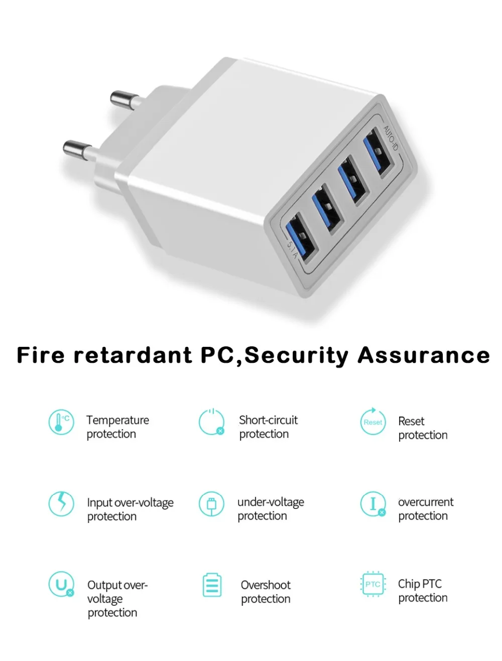 CinkeyPro 4 порта USB зарядное устройство 5 В/3.1A Быстрая зарядка для XiaoMi iPhone samsung мобильный телефон универсальный настенный адаптер зарядки