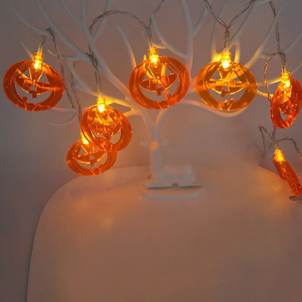Хэллоуин Тыква светодиодная гирлянда Праздник 10 led круглая тыква форма Гирлянда