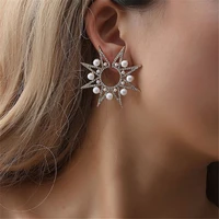 european american fashion geometric sun earrings exaggerated spiral gear earrings for female hoop gypsy tribal earrings jewelry
