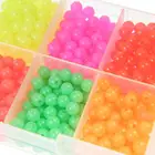 100 шт. овальные жесткие бусины для рыбалки светящиеся пластиковые бусины поплавок светящиеся бусины россыпью рыболовные аксессуары для ночной рыбалки