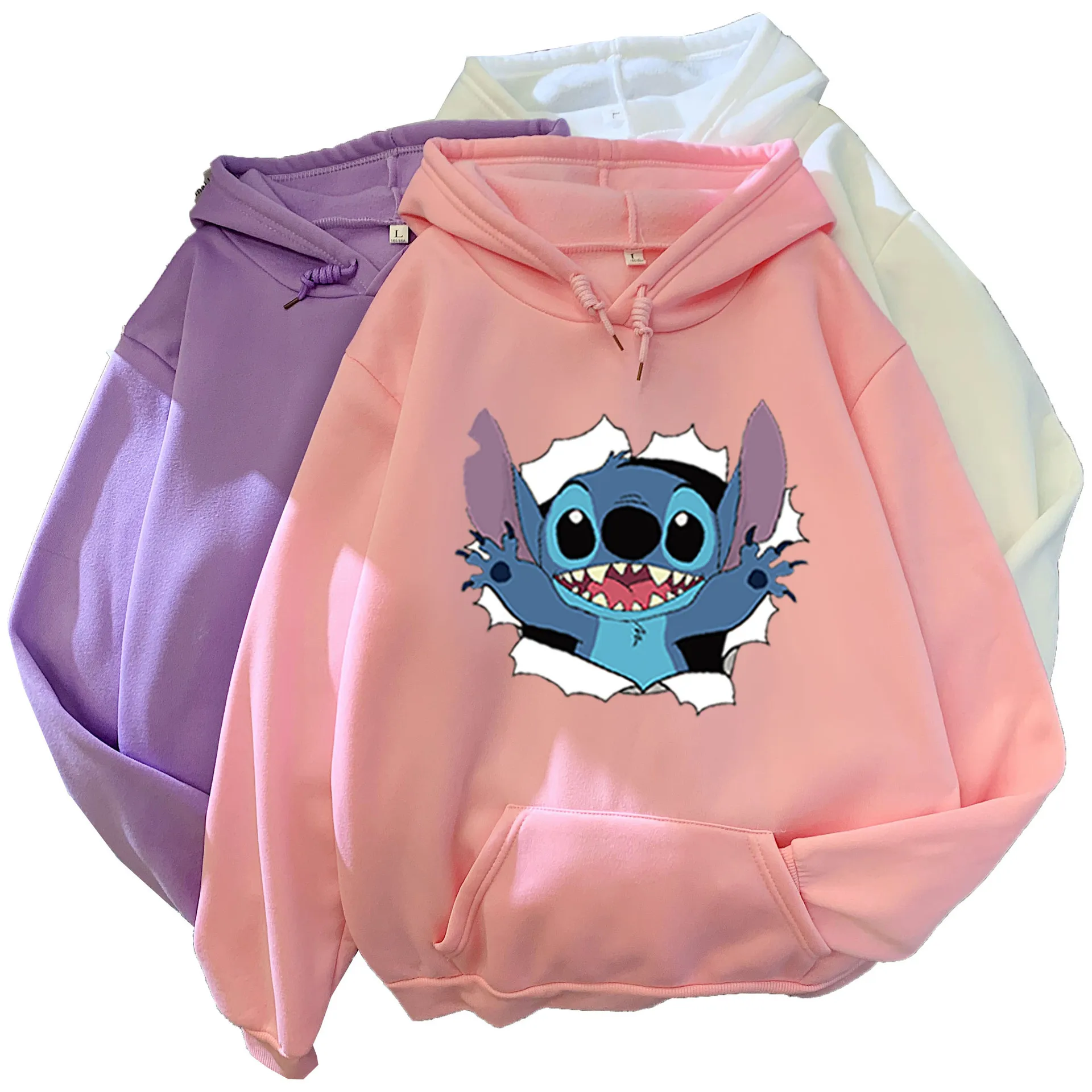 

Y2k Tops Cartoon New Candy-colored Sweatshirt Kawaii Broken Egg Stitch Printed Harajuku Plus Size Hoodies