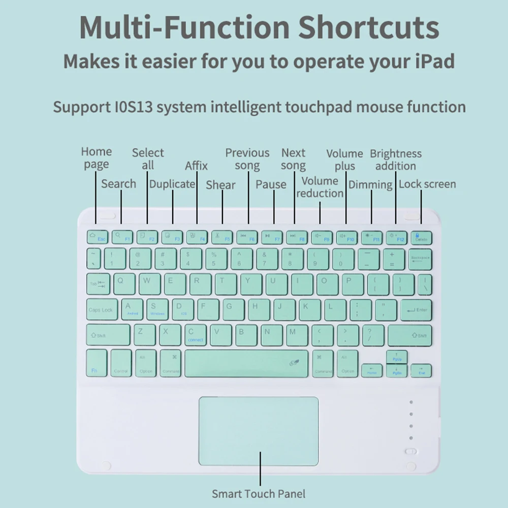

Bluetooth Touchpad Keyboard Case For iPad Pro 11 2020 Magnetic Slim Cover for iPad Pro 12.9 Air 2 3 4 Case with Pencil Holder