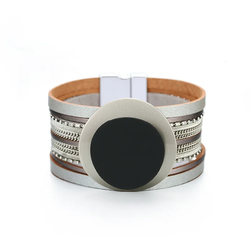 Новинка женские элегантные кожаные браслеты и обручи золотого цвета|Браслеты с