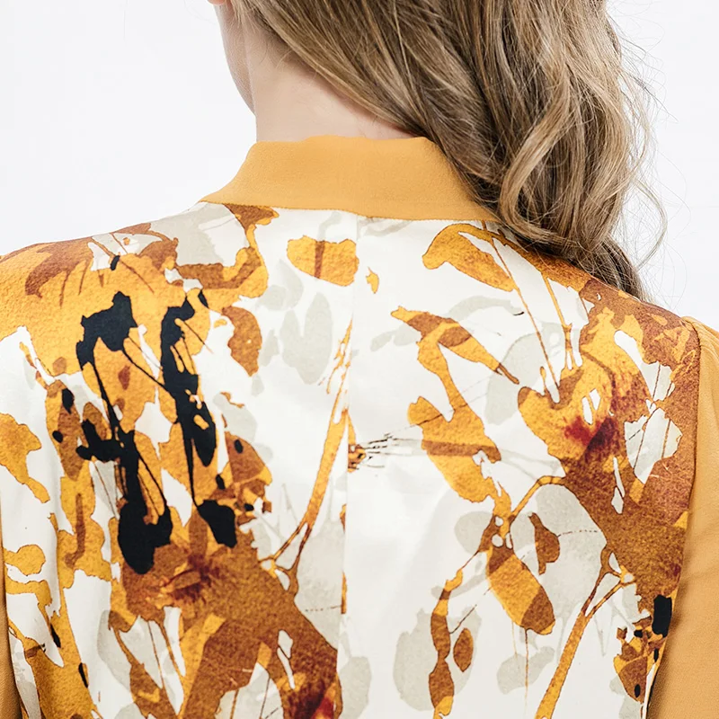 Женская блузка с длинным рукавом VOA бежевая и коричневая элегантная