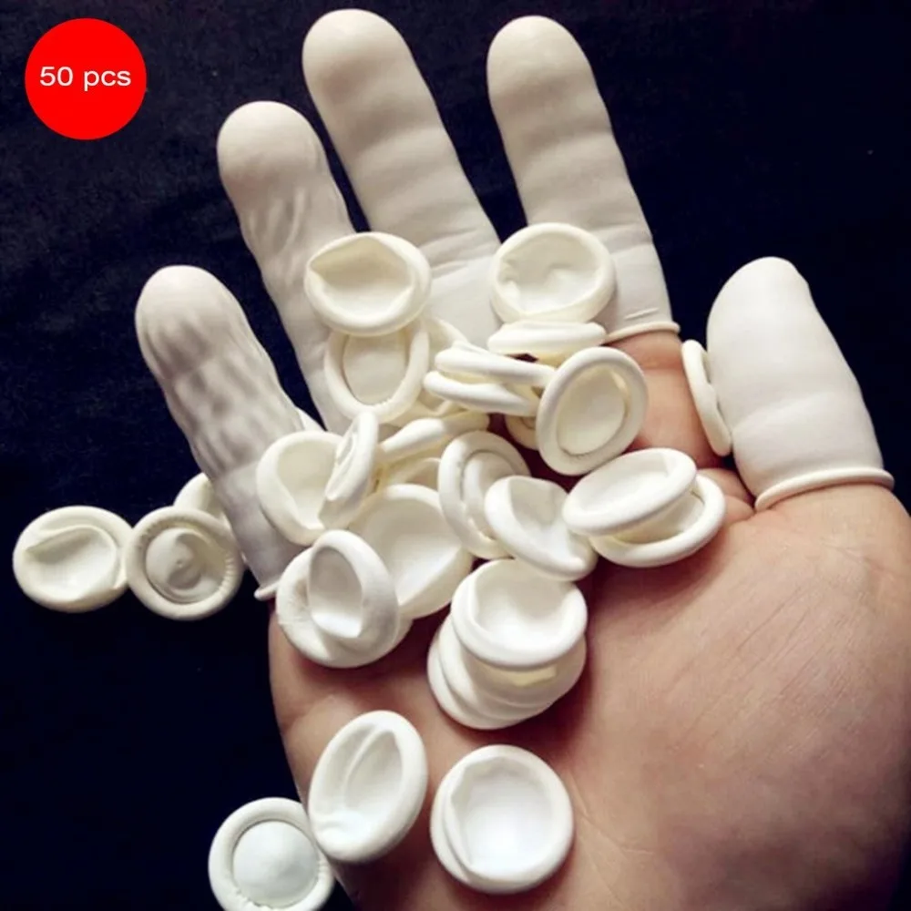 

50PCS/SET Natural Latex Anti-Static Finger Cots Practical Design Disposable Makeup Eyebrow Extension Gloves Tools Wholesale