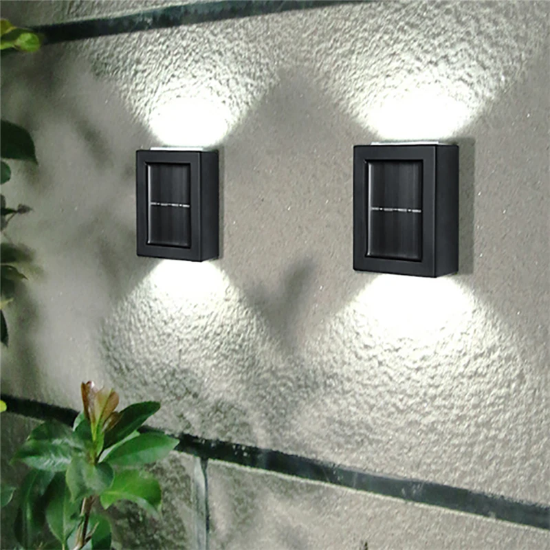 

2PCS Outdoor Solar Light Square LED Wall Lamp Waterproof Courtyard Porch Patio Stair Decoration Light Garden Home Night Light